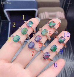 Cluster Rings Natural Black Opal Ring Real 925 Silver Fine Jewellery 6x8mm Size Gemstone Good Colourful Fire Secret For One Pie9995468