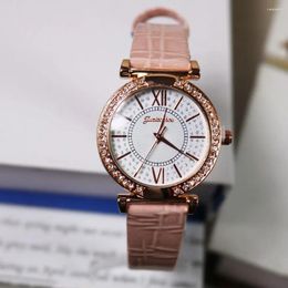 Wristwatches Fashion Vintage For Girls Roman Number Dial Temperament Zircon Women Crystal Watches Quartz Female Clock Diamond