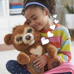 Animals 25cm Curious Plush Cute Electric Singing Bear Kids Interactive Stuffed Toy Sleeping Doll Gift For C 240307