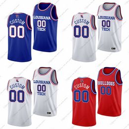 Custom NCAA Louisiana Tech College Basketball Jerseys Dravon Mangum Terri Miller Jr Sean Newman Ben Ponder Devin Ree Turner Alex Vertus Will Allen Daniel Batcho