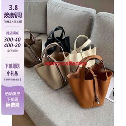 Top Handle Bags Picotin Lock 1822 Bag Genuine Handbags Nana Customised Togo Cowhide Handheld Bucket Bag 2024 New Genuine Leather Large Capacihave logo HB11VP