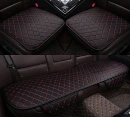 Car Seat Covers 3PCS Automobiles Protection Cushion Full Set PU Leather Universal Auto Interior Accessories Mat Pad9918144