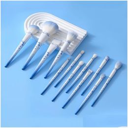 Makeup Brushes Makeup Tools Brushes Blue And White Porcelain Series 12Pdd Bag Support Customization Drop Delivery Health Beauty Makeup Dhvh0
