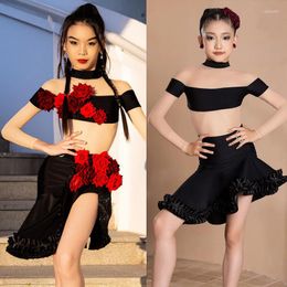 Stage Wear High-End Latin Dance Performance Dresses For Girls Dancing Kids Samba Ballroom Competition Costumes DWY9665