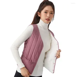 Women's Vests Women Vest Winter Down Cotton Fleece Warm Thickened Increase Temperament Rendering Outering