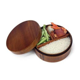 ABZC-Japanese Bento Boxes Wooden lunch box Sushi Portable Container Wooden container228h