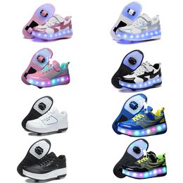 Children's violent walking shoes, boys and girls, adult explosive walking shoes, double wheeled flying shoes, lace shoes, and wheeled shoes, roller skates child 37