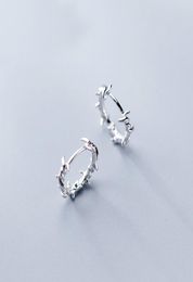 MloveAcc Pure 925 Sterling Silver Hoop Earring Barbed Wire S925 Earrings Gift for Women Girl Teen Jewellery B11598110