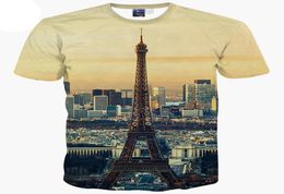 3D T shirts Europe Fashion tshirt menwomen 3d t shirt summer tops tees print City Paris Eiffel Towers short sleeve tshirt4129898