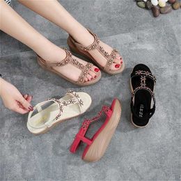 Hot Summer Sandal Women Elastic Wedge Sandles Heels Fashion Large Heel Shoes Roman Style Sandals Net Womens 240228