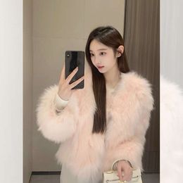 Rich Family Thousand Gold Mink Plush Coat For Women's Autumn And Winter 2023 New Pink Integrated Xinji Haining Fur 525301