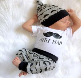 Newborn Baby boys boutique clothes infant funny gentlemen romper set 3pcs shirt and long pants little boy jumpsuit toddlers outfit1581710