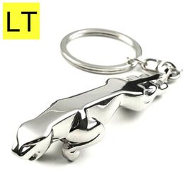 LT Metal Stainless Steel Leopard Keychain For Women Men Jaguar Car Keyrings Fine Bag Key Chains Creative Jewellery Gift Q-004287N