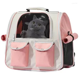 Cat Carriers Pet Carrier Backpack Oxford Cloth Bag Comfortable Multi-Pocket For Small To Medium Cats Travelling