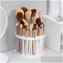 Storage Boxes & Bins Storage Boxes Lattices Cosmetic Make-Up Brush Box Mtifunction Large-Capacity Table Organiser Make Up Tools Pen Ho Dh5Wc