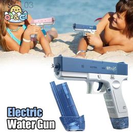 Gun Toys Electric Water Gun Launch Water Pistol Children Summer Fully Automatic Continuous High Pressure Guns Rechargeable Splashing Toys YQ240307