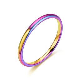 Band Rings Update Simple Stainless Steel Glaze Thin Ring Blank Rings Tail Band Fashion Jewellery For Drop Delivery Jewellery Ring Dho3L