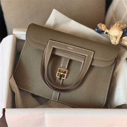 70% Factory Outlet Off Pure hand sewn wax thread women's cow leather horseshoe bag single diagonal cross handbag on sale