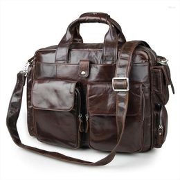 Bag Nesitu Highend A4 Vintage Top Grain Genuine Leather Executive Men Briefcase Portfolio 14'' Laptop Messenger M7219