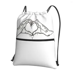 Backpack Ancient 2 Hand Heart 2nd Version BW Portable Backpacks Drawstring Bag Bundle Pocket Storage Bags For School Students