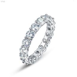 Cluster Gra Certified 4mm 925 Silver Eternity Ring Jewellery Iced Out Hip Hop Tennis Moissanite Cuban Link Band