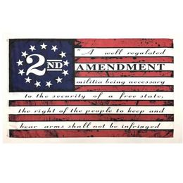 2nd Amendment Vintage American Flag Outdoor Banner Flag 90cm150cm Polyester Custom USA College Basketball Flags CYZ32138493317