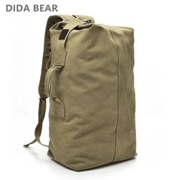 Man Travel Backpack Large Capacity Mountaineering Hand Bag High Quality Canvas Bucket Shoulder Bags Men Backpacks 240226