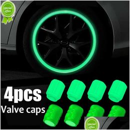 Other Auto Parts New Luminous Tire Vae Cap Car Motorcycle Bike Wheel Hub Glowing Er Decoration Styling Tyre Accessories 2023 Drop Deli Dh8Nn