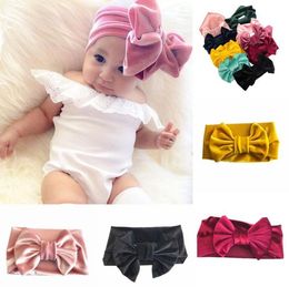 Girls Gold velvet Bow headbands kids bowknot Princess Hair band 2020 new children Boutique Hair Accessories 9 Colours C36041681569