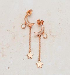 Stud Earrings Fashion Moon Star Tassel Pendant Charming Female Rose Gold Jewellery Exquisite Girl Accessories Gift5748689