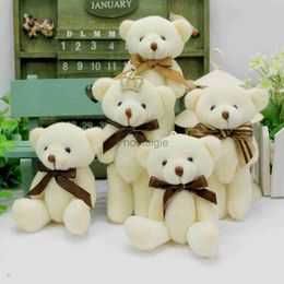 Hot Sale 12 Pcs/lot Bow Tie 13 cm Mini Bear Dolls Stuffed ToysGirls Birthday Gift Small PendantStuffed Plush Animals LJ200902 240307