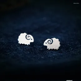 Stud Earrings CUTE REAL. 925 Sterling Silver Jewelry Chunky Sheep Shape Little Fat Lamb Animal Charm C-E0952