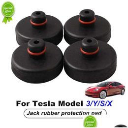 Other Interior Accessories New 4Pcs Car Jack Rubber Pad Fast Chassis Adapter Tray Support Block Protector Tool For Tesla Model 3 / Y/ Dhdl4