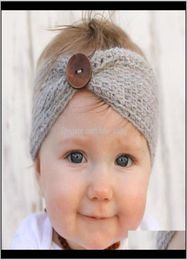 Handmade Baby Knitting Crochet Headband Fashion Boys Girls Headbands Ear Warmer With Button Children Hair Accessories E1Qrm Evwqx8549991