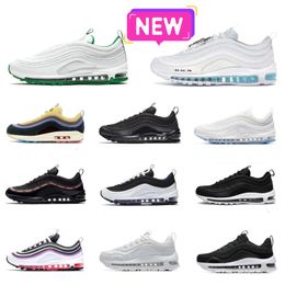 Trainers 97 MSCHF X INRI Jesus Sports Shoes Classic 97s Crucifix Mens Women Triple Vapores Futura Silver Bullet Maxs White Black Blue Green Lce AIRS Tennis Sneakers V9