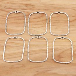 Charms 20 Pieces Tibetan Silver Open Irregular Square Pendants For DIY Earrings Jewellery Making Findings 47x31mm