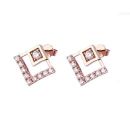 New Style Eye Catching Shiny Diamond Beaded 14k Rose Gold Earrings for Womens Fine Jewelry Options at Best Prices