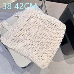 bags designer women bag large tote shoulder handbags raffia Handbags made of woven grass Bags for summer use Tote bags ladies the beach white Fresh style Cute Pink Bags