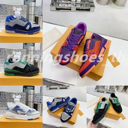 Designer Skate Sneakers Men Shoes Fashion Platform Sneakers Rubber Trainers Leather Sneaker Multicolor Lace-up Skate Shoe Running Trainer