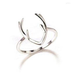 Wedding Rings Limited Offer OMYFUN Antler Ring 925 Sterling Silver Jewelry Deer Prata De Anel Cute Animal Anillo Bijoux9447944