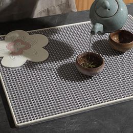 Table Mats Dish Drying Mat Heat-resistant Flower Waterproof Pvc Anti-slip Kitchen Countertop For Bowl Plate