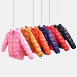 Down Coat Autumn Winter Baby Child Short Jacket Girls & Boys Cotton Jackets Light And Warm Solid Color Fashion Kids Coats Size 100-140