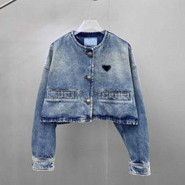 Klassiker Designer Damenjacken Denim Nylon Anzugmantel Damen Budge Letters Pint Herbst Frühling Weibliche Designerjacken Windjacke Jeans GW1