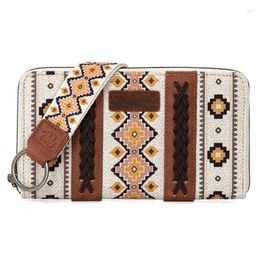 Shoulder Bags Fashion Bohemian Cowgirl Wallet Purse For Women Western Aztec Ethnic Clutch Wristlet With Holder Bag