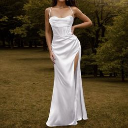 Casual Dresses Cap Sleeve Bandage Dress Women Sexy Corset Maxi Silky Strap Push Up Fishbone Ruched Formal Pencil For