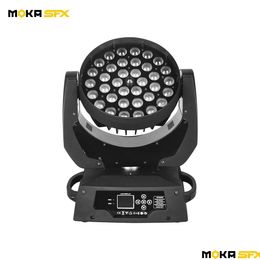 Moving Head Lights 36X18 Zoom Wash Moving Head Light Led Rgbwaadduv 6 In 1 Beam Rotating Dmx512 Sound Control Fast Cooling Professiona Dhqiv