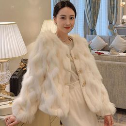 Solitary Pickup Lie Er's Same True Hair Fox Car Stripe Fur Coat For Women In Winter, Young Style, Slimming 227414