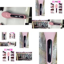 Hair Brushes Beautif Star Nasv Hair Straightener Straight Styling Tool Straightening Comb Digital Temperature Controller By Drop Deliv Dhybv