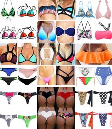 Sexy Womens Brazilian Bikini Thong Top Bottom Leopard Swimwear Bikini Floral Mint Bow Bottom Bathing Suit Briefs Beachwear9334737