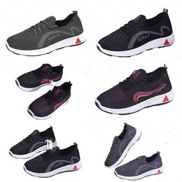 New Soft Sole Anti slip Middle and Elderly Foot Massage Walking Shoes, Sports Shoes, Running Shoes, Single Shoes, Men's and Women's Shoes grey black cotton 42